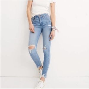 Madewell Distressed High rise skinny jeans